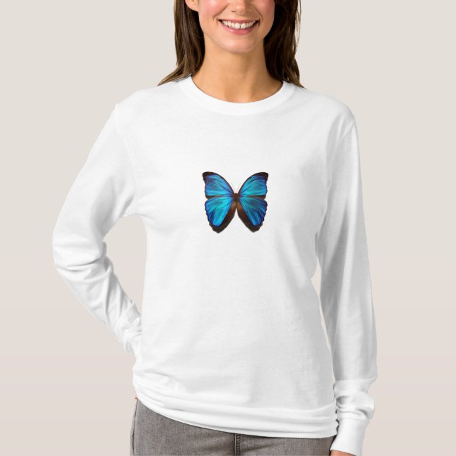 T-shirt Papillon bleu de Morpho (Devant)
