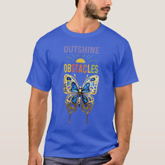 T-shirt Papillon Bleu Élégant : "Exprimez vos obstacles"