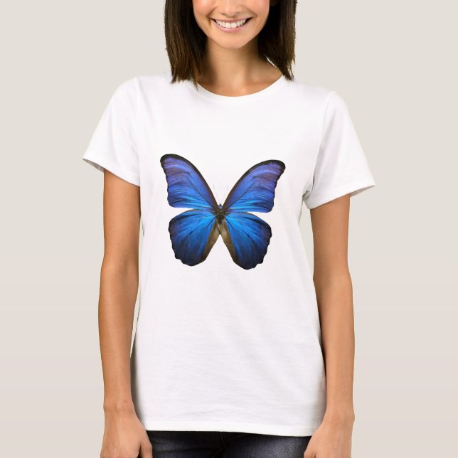 T-shirt Papillon bleu radieux (Devant)