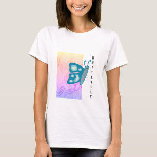 T-shirt Papillon bleu tendance avec Motif Abstrait