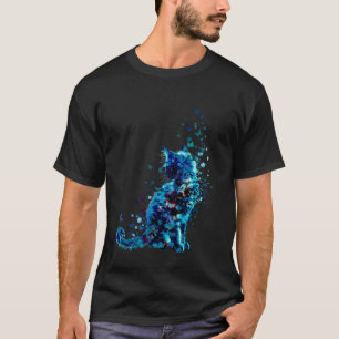 T-shirt Papillon Chat Silhouette Art Floral Vibrant