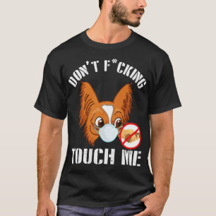 T-shirt Papillon Chien Avec Masque Visage Ne Se Frappe Pas