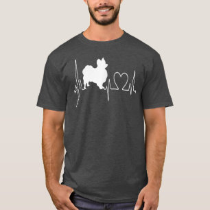 T-shirt Papillon Chien Mon Coeur EKG Chiens Mon Cardio Chi