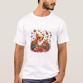 T-shirt Papillon coloré Chihuahua