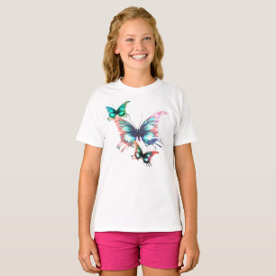 T-shirt Papillon Coloré Papillons Enfants Blanc