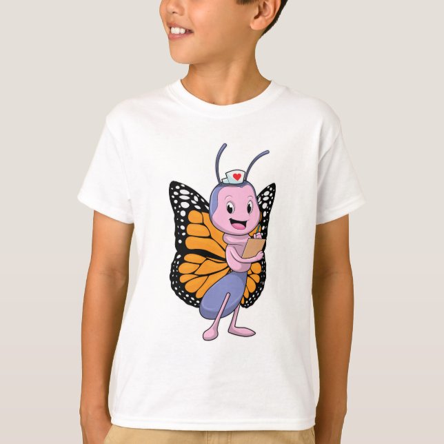 T-shirt Papillon comme infirmière (Devant)