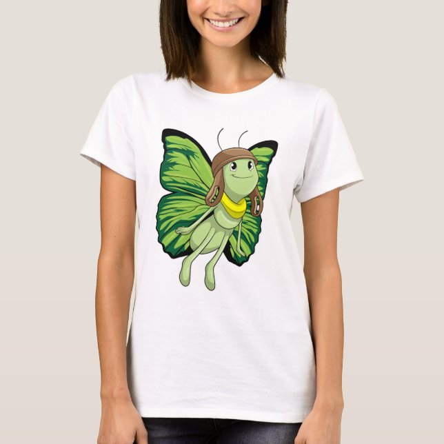 T-shirt Papillon comme pilote avec casquette pilote (Devant)