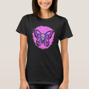 T-shirt Papillon crânien coloré Squelette Jour effrayant d