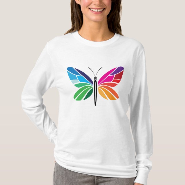 T-shirt Papillon d'arc-en-ciel (Devant)