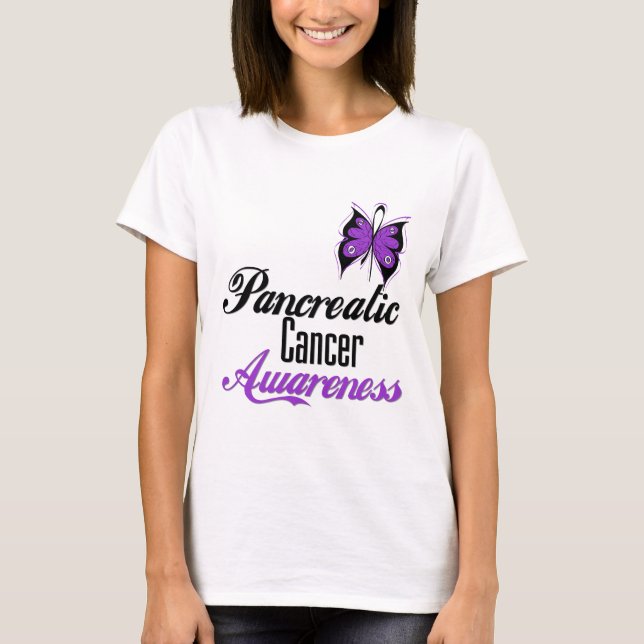 T-shirt Papillon de conscience de Cancer pancréatique (Devant)