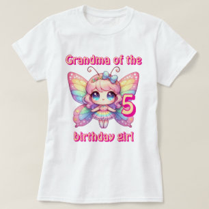 T-shirt Papillon de fée arc-en-ciel grand-mère de la fille