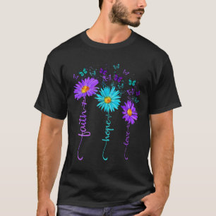 T-shirt Papillon de foi d'espérance d'amour de marguerite