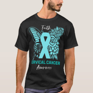 T-shirt Papillon de foi floral Sensibilisation au cancer d