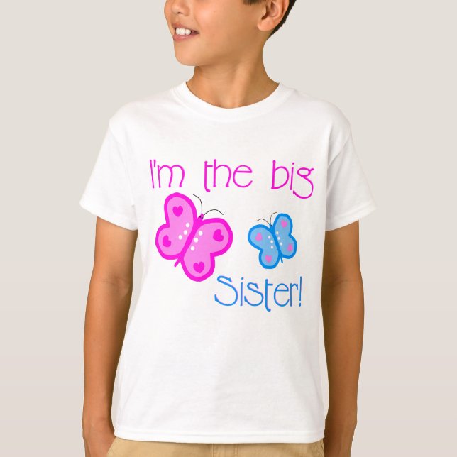 T-shirt papillon de grande soeur (Devant)