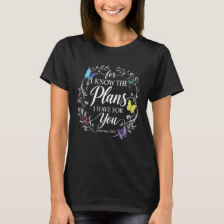 T-shirt Papillon de la foi chrétienne Jérémie 29 11 Écritu