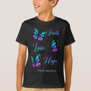 T-shirt Papillon de la foi de l'amour de l'espoir de la se