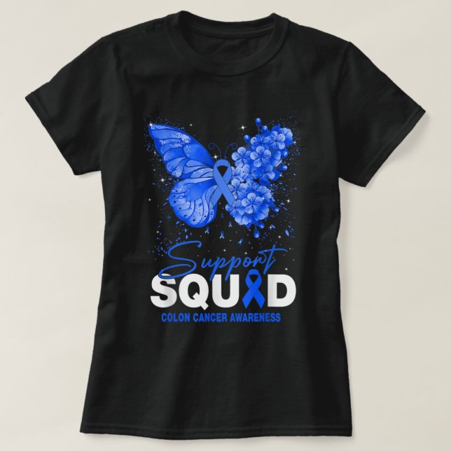 T-shirt Papillon de l'équipe de soutien de la sensibilisat (Design devant)
