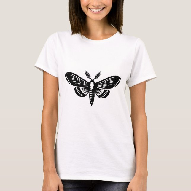 T-shirt Papillon de nuit - Noir (Devant)