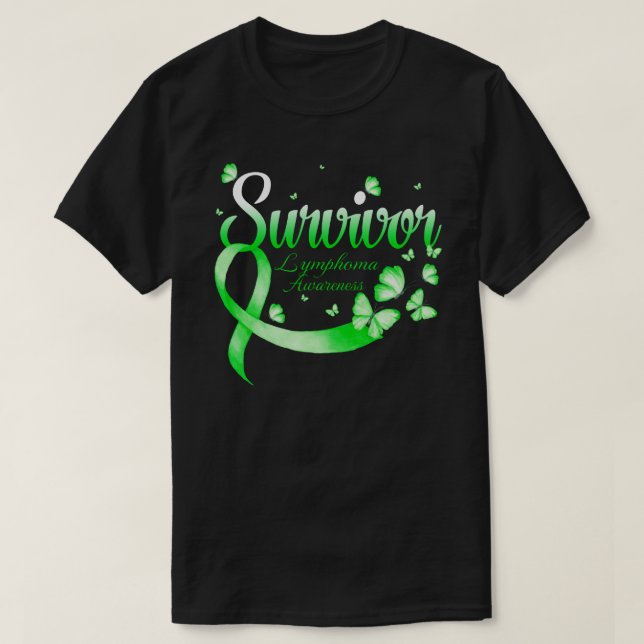 T-shirt Papillon de sensibilisation au lymphome survivant (Design devant)