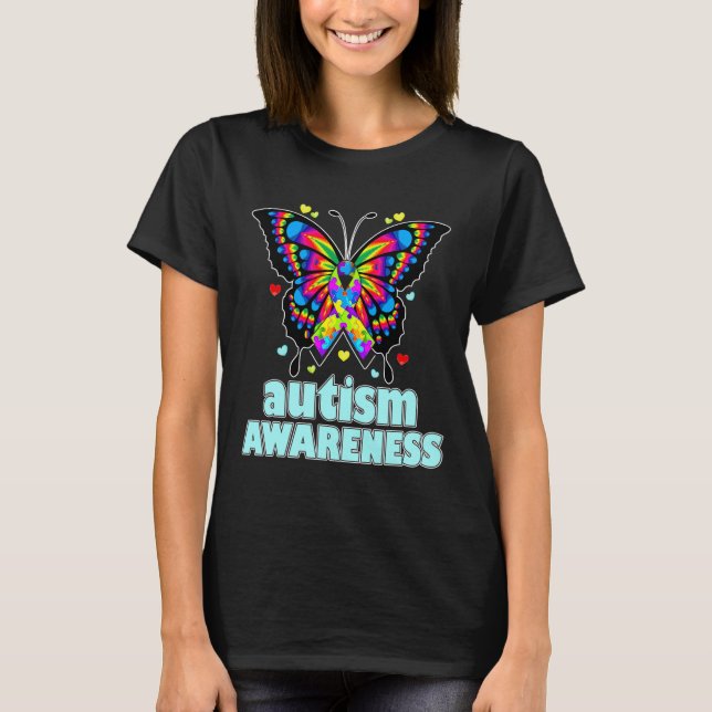 T-shirt Papillon de sensibilisation sur l'autisme (Devant)