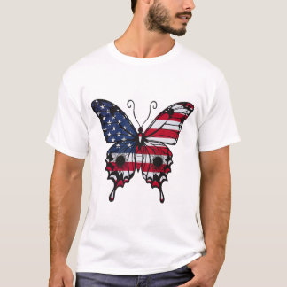 T-shirt Papillon du drapeau américain patriotique