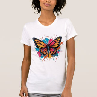 T-shirt papillon éclaboussant