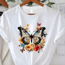 Papillon Élégant Graphisme Floral de la Nature