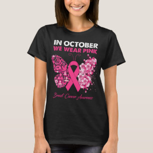 T-shirt Papillon En Octobre Nous Portons Le Cancer Du Sein