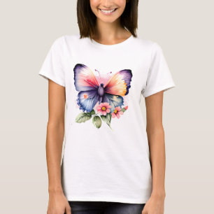 T-shirt Papillon et fleurs