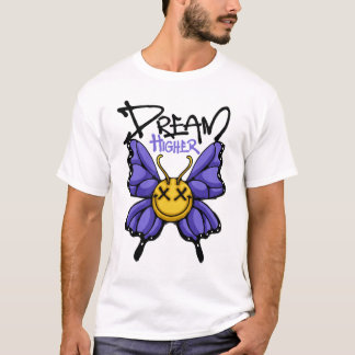 T-shirt Papillon Fantaisiste Avec Sourire Streetwear