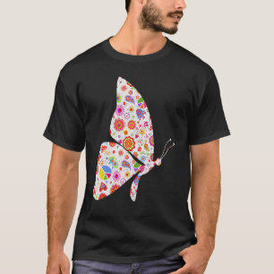 T-shirt Papillon Fille qui aime papillons mignonne Fleur B