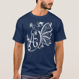 T-shirt Papillon Grunge Fairycore Lettre esthétique A Mono