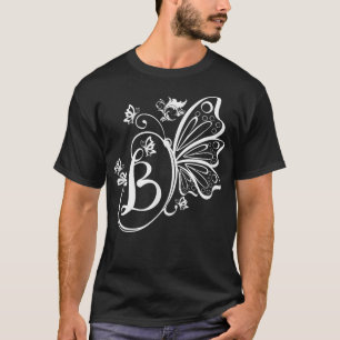 T-shirt Papillon Grunge Fairycore Lettre esthétique B Mono