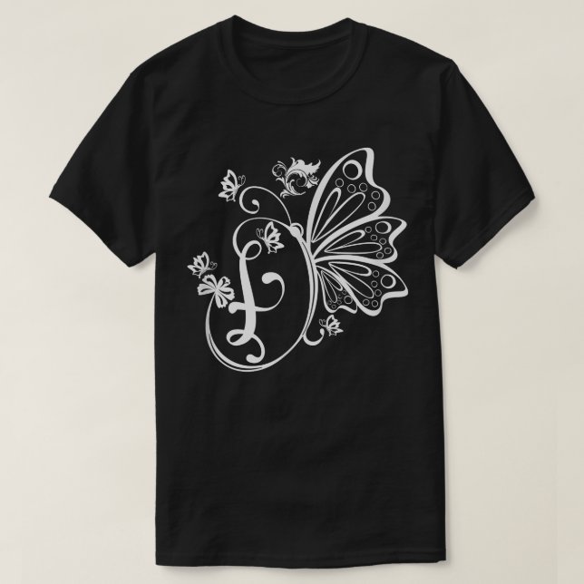 T-shirt Papillon Grunge Fairycore Lettre esthétique F Mono (Design devant)