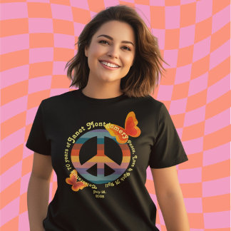 T-shirt Papillon hippie rétro 70e photo Anniversaire
