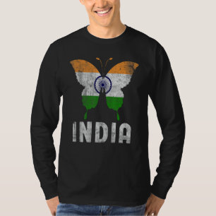T-shirt Papillon indien Patriotique Vintage Fierté indienn
