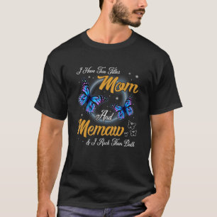T-shirt Papillon J'Ai Deux Titres Maman Et Mémo Mère S