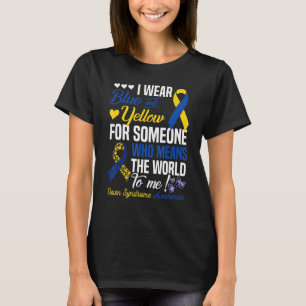 T-shirt Papillon Je Porte Bleu Et Jaune Pour Quelqu'Un Qui
