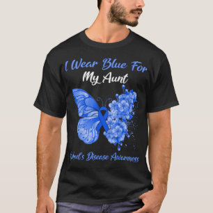 T-shirt Papillon Je Porte Du Bleu Pour La Sensibilisation