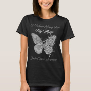 T-shirt Papillon Je Porte Du Gris Pour Ma Maman Cancer Du 