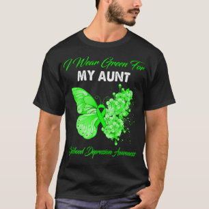 T-shirt Papillon Je Porte Du Vert Pour Ma Tante Dépression