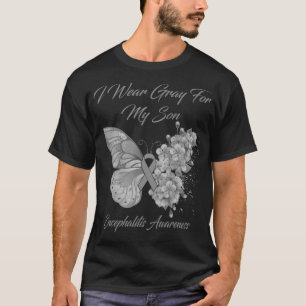 T-shirt Papillon Je Porte Gris Pour Mon Fils Encéphalite A