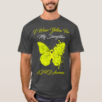 Papillon Je Porte Jaune Pour Ma Fille TDAH Aware