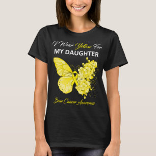 T-shirt Papillon Je Porte Jaune Pour Mon Os Fille
