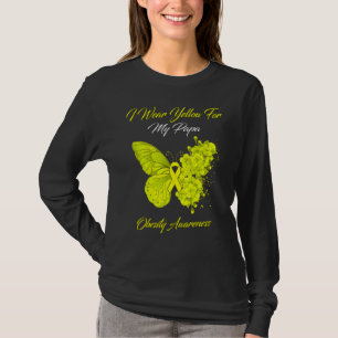 T-shirt Papillon Je Porte Jaune Pour Mon Papa Obesity Awar