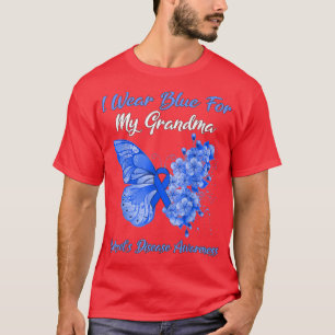 T-shirt Papillon Je porte le bleu pour la mort de ma grand
