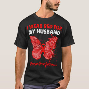 T-shirt Papillon Je Porte Le Rouge Pour Mon Grand-Père Hem