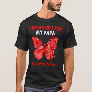 T-shirt Papillon Je Porte Le Rouge Pour Mon Papa Tuberculo
