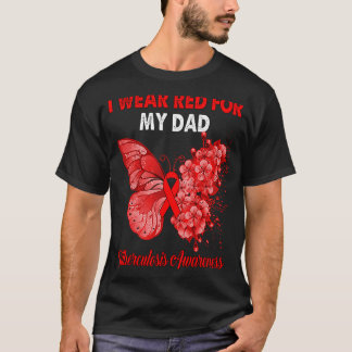 T-shirt Papillon Je Porte Le Rouge Pour Mon Père La Tuberc