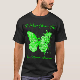 T-shirt Papillon Je Porte Le Vert Pour La Sensibilisation 